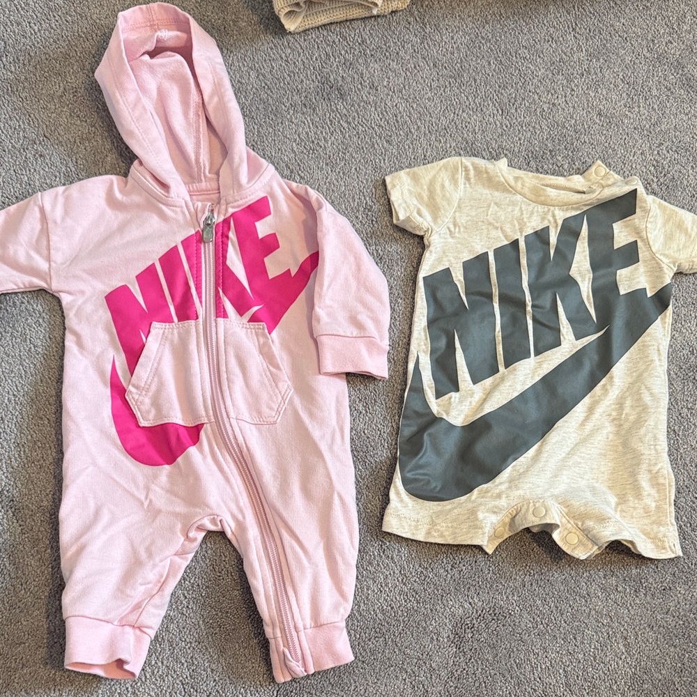 Nike Kids Pink and Cream One Piece Set